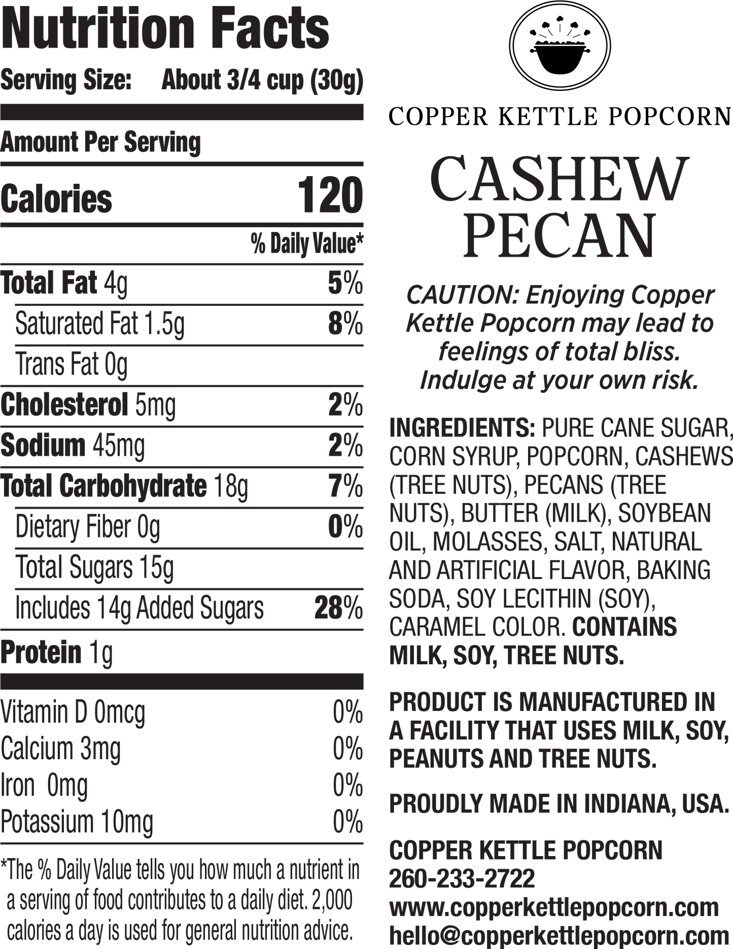 Cashew Pecan Canister - 12 Serving