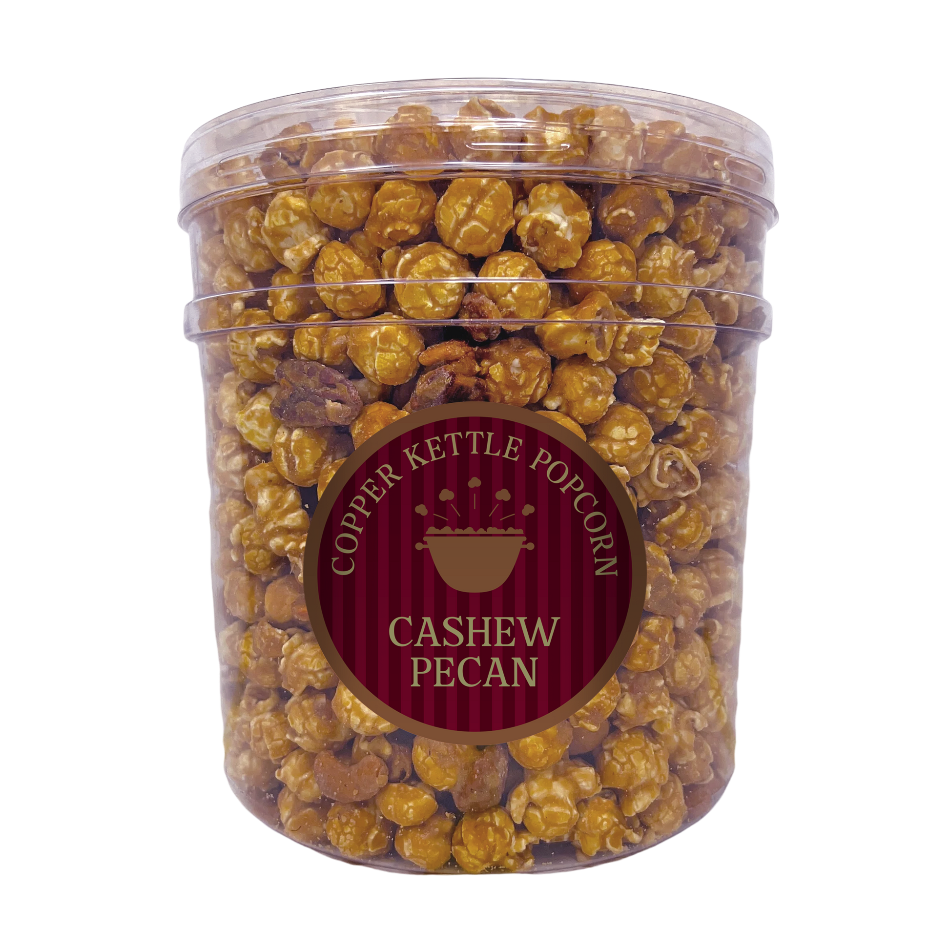 Cashew Pecan Tub 22 Servings - Order Gourmet Kettle Popcorn – Copper Kettle  Popcorn