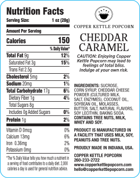 Cheddar Coated Caramel Bag - 6 Servings