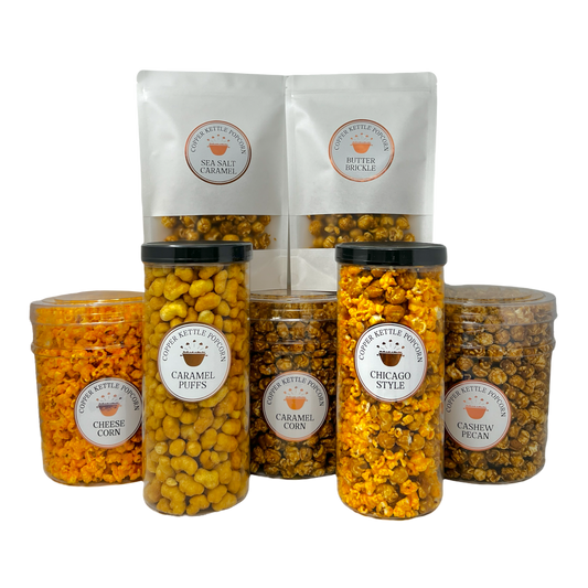 Cashew Pecan Tub 22 Servings - Order Gourmet Kettle Popcorn – Copper Kettle  Popcorn